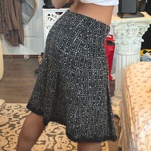Express Black and White A-Line Skirt